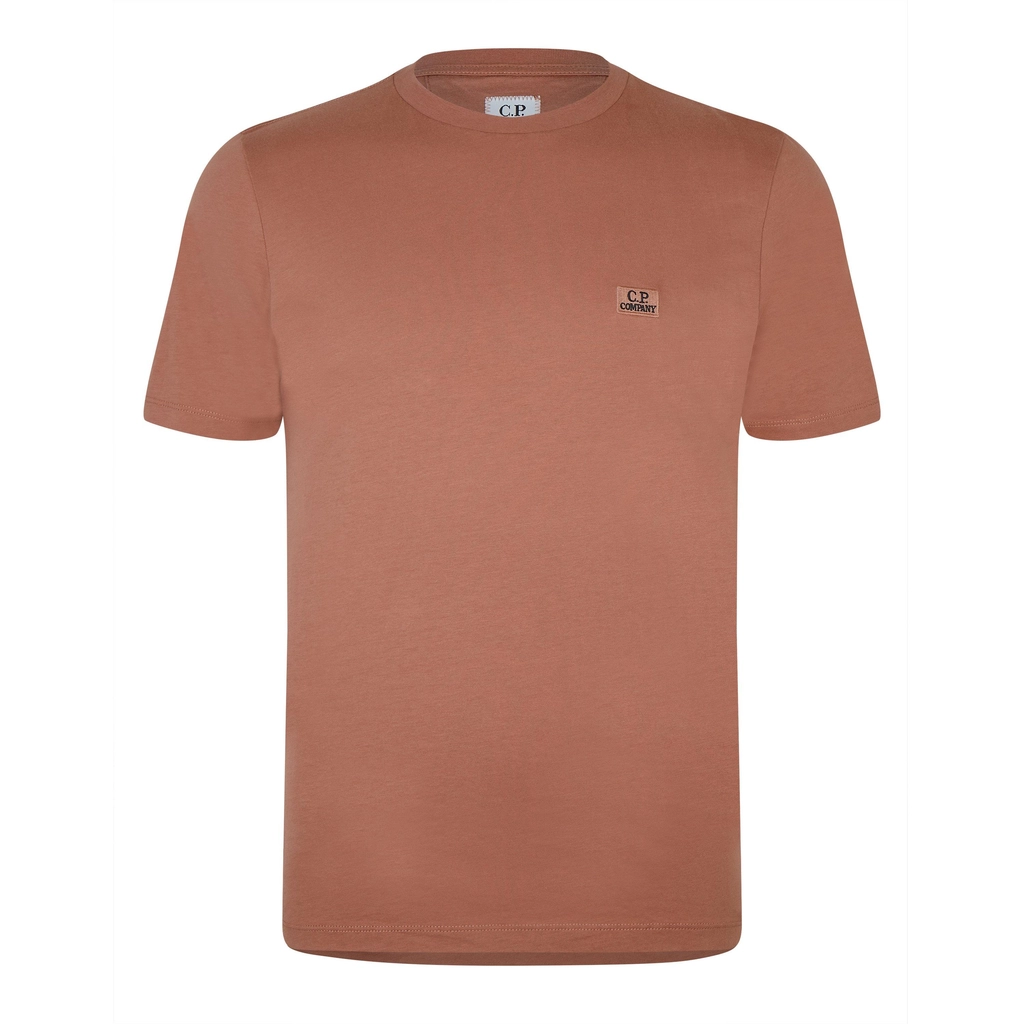 CP Company Embroidered Logo T Shirt - Cedar Wood 476